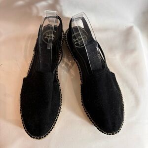 TONI PONS Sz 40 Espadrille Sandals Suede Jute Outsole Elastic Straps